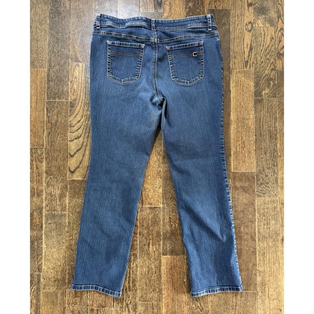Chico's Jeans Women's Sz 2 Short (W34xL27) US L/12 Blue Mid Rise Straight - Picture 2 of 8